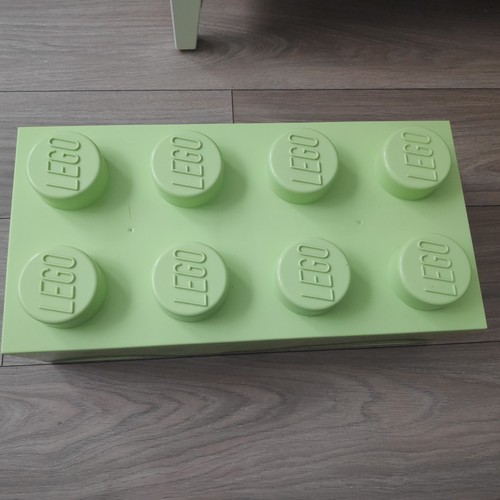 Green lego storage box 49x24cm - box,