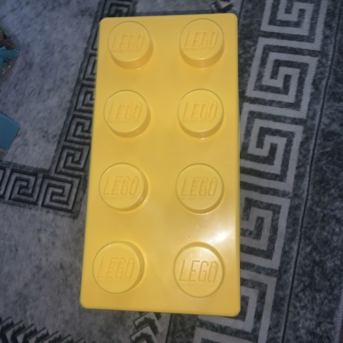 Lego yellow storage toy box - lego,