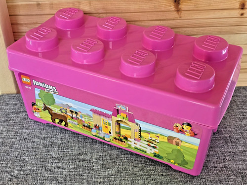 Lego stud storage brick pink - storage,