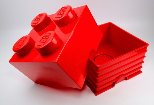 Lego storage brick red - brick, 4