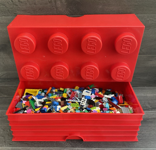 Lego stud red storage box - stud,