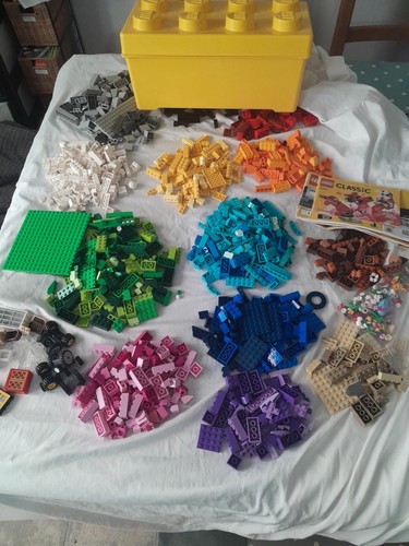 Yellow lego brick box - box, of