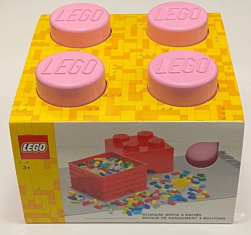 Lego storage brick knob - 4, pink