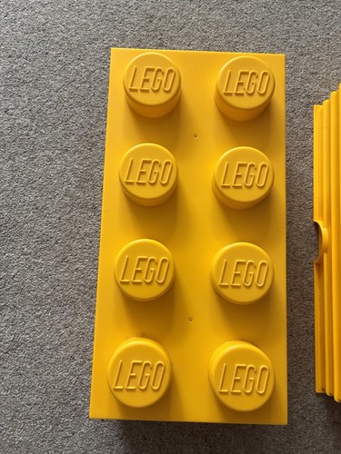 Lego storage box stud - 8, yellow