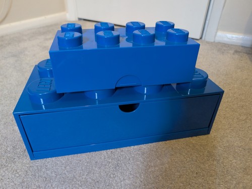Lego blue stud storage brick - lego,