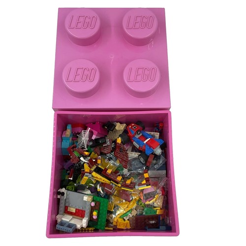 Pink lego brick storage box - lego,