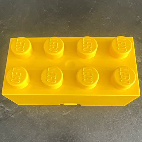 Lego yellow storage brick box - lego,