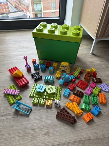 Lego storage box green plastic - lego,