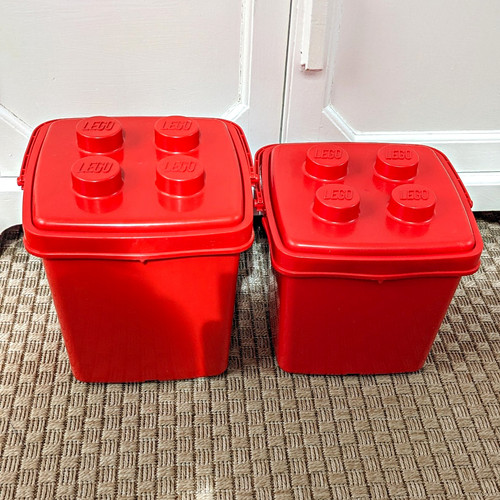 Lego red stud storage brick - lego,