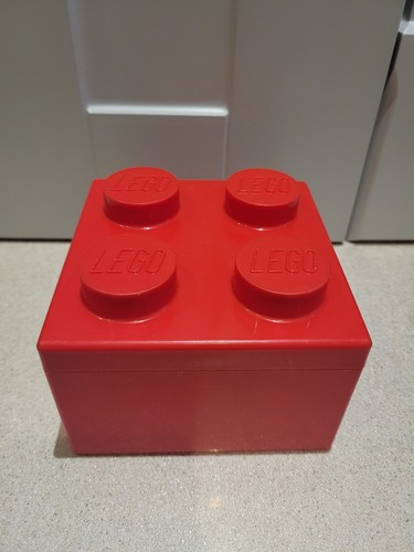 Small red stud lego brick - red,