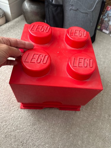 Lego storage brick - brick, red