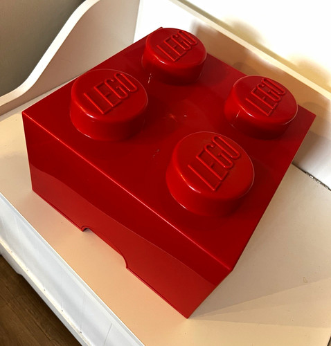 Lego red storage brick - red, box