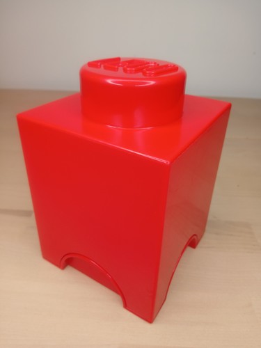 Lego storage brick - brick, red