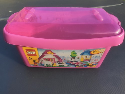 Pink lego storage stackable - storage,