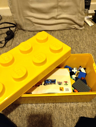 Lego yellow storage brick - lego,