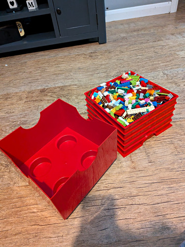 Lego red storage brick - red,