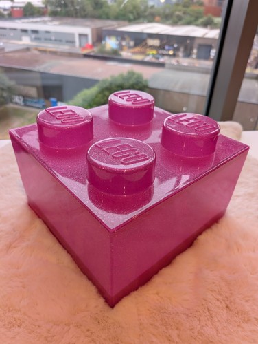Lego pink storage brick 2x2 - lego,